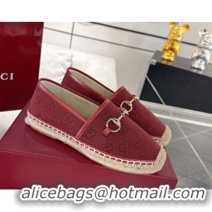Unique Discount Gucci GG Canvas Flat Espadrilles with Horsebit GG121805 Red 2026