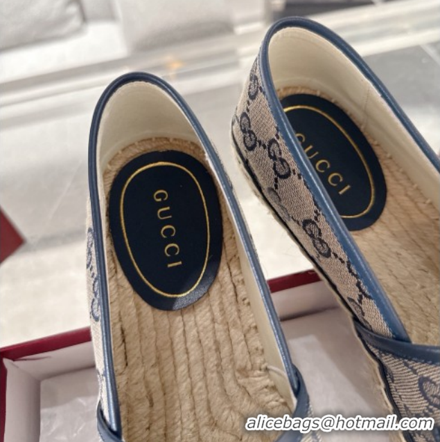 Charming Gucci GG Canvas Flat Espadrilles with Horsebit GG121805 Grey/Blue 2026