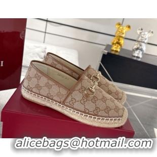 Unique Style Gucci GG Canvas Flat Espadrilles with Horsebit GG121805 Beige/Brown 2026