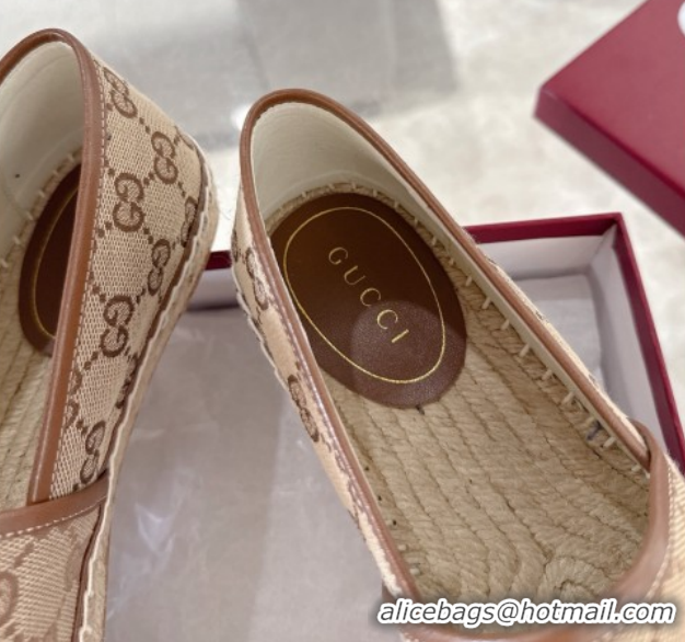 Unique Style Gucci GG Canvas Flat Espadrilles with Horsebit GG121805 Beige/Brown 2026