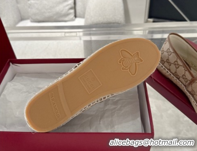Unique Style Gucci GG Canvas Flat Espadrilles with Horsebit GG121805 Beige/Brown 2026