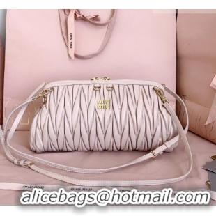 Buy Discount Miu Miu Caprice Matelassé Nappa Leather Clutch Shoulder Bag 5BF130 Powder Pink 2026