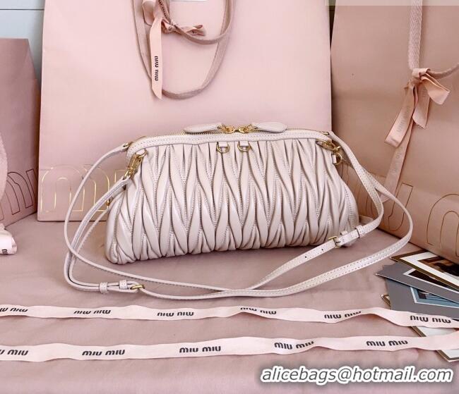 Buy Discount Miu Miu Caprice Matelassé Nappa Leather Clutch Shoulder Bag 5BF130 Powder Pink 2026