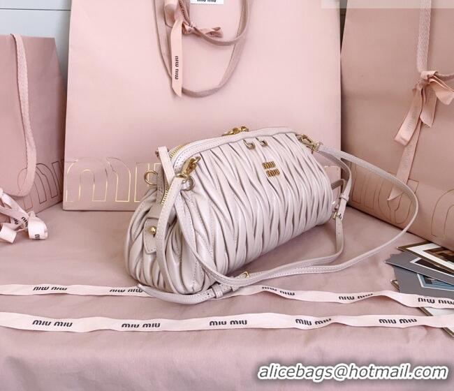 Buy Discount Miu Miu Caprice Matelassé Nappa Leather Clutch Shoulder Bag 5BF130 Powder Pink 2026