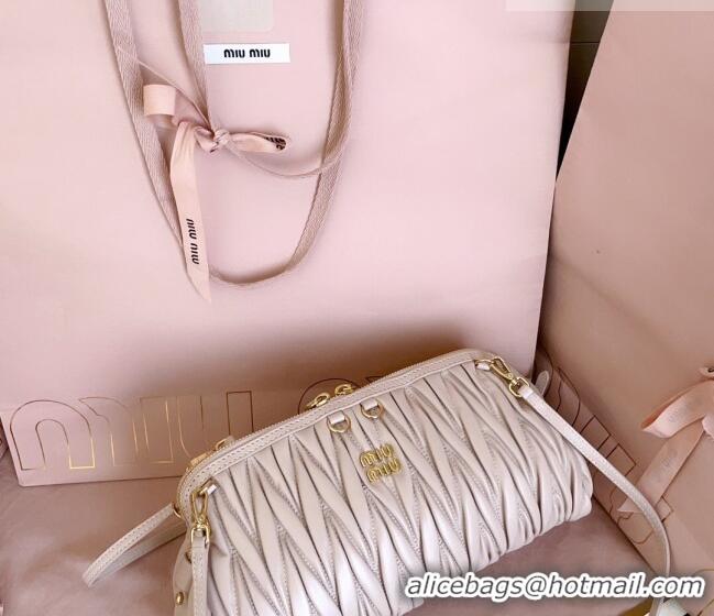 Buy Discount Miu Miu Caprice Matelassé Nappa Leather Clutch Shoulder Bag 5BF130 Powder Pink 2026