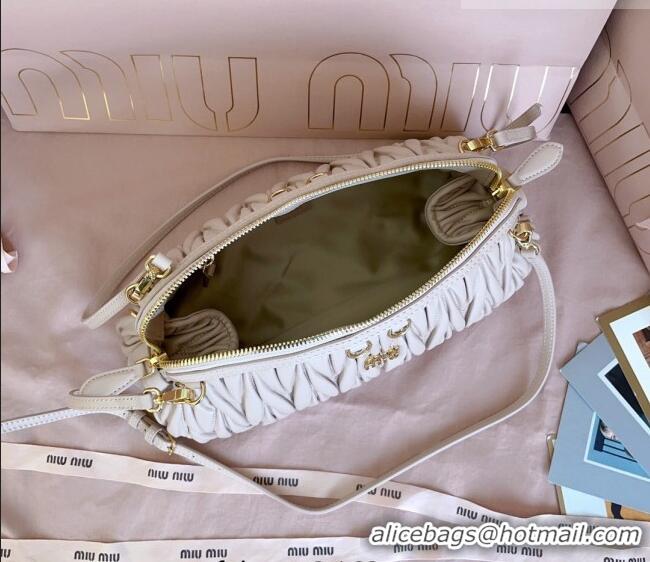 Buy Discount Miu Miu Caprice Matelassé Nappa Leather Clutch Shoulder Bag 5BF130 Powder Pink 2026
