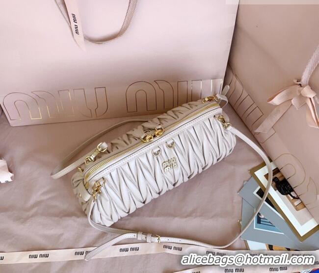 Buy Discount Miu Miu Caprice Matelassé Nappa Leather Clutch Shoulder Bag 5BF130 Powder Pink 2026