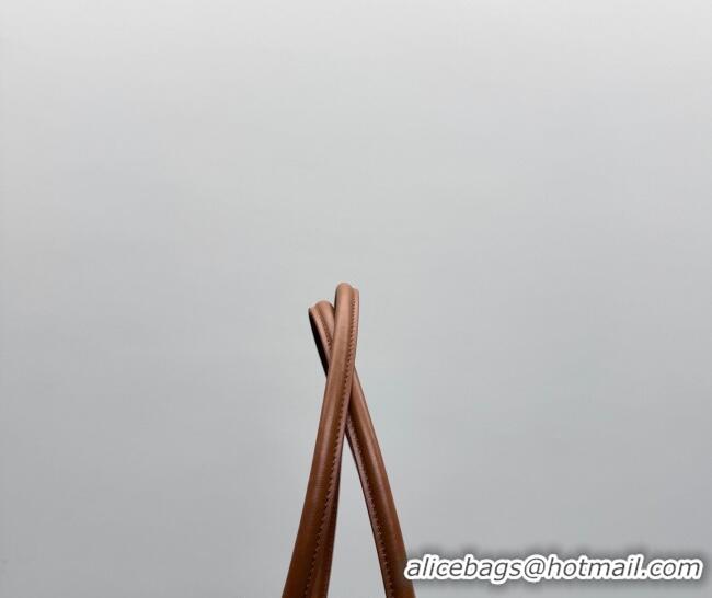 Shop Discount Miu Miu Beau Leather Bowling Bag 5BB193 Cognac Brown 2026