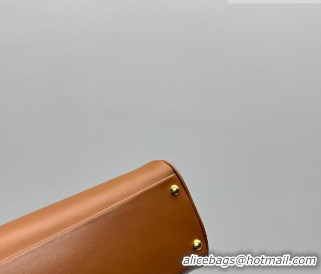 Shop Discount Miu Miu Beau Leather Bowling Bag 5BB193 Cognac Brown 2026