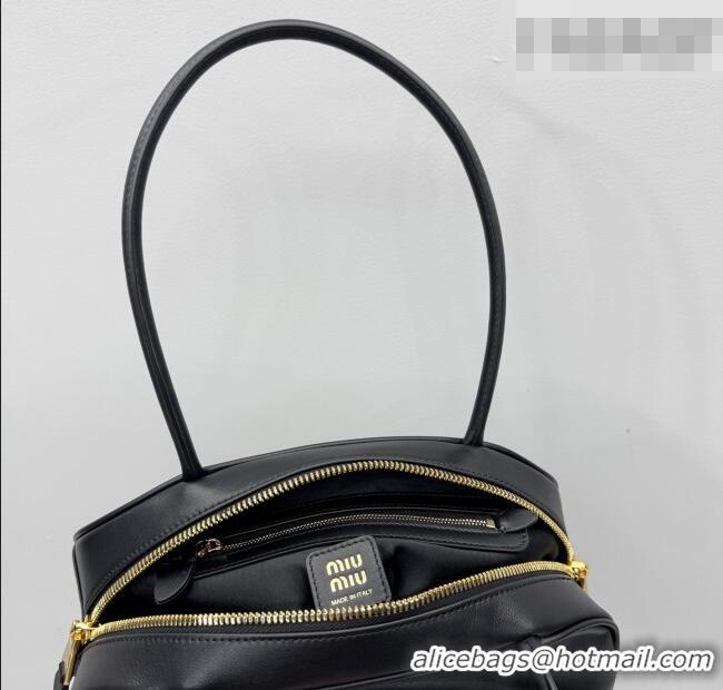 Best Price Miu Miu Beau Leather Bowling Bag 5BB193 Black 2026