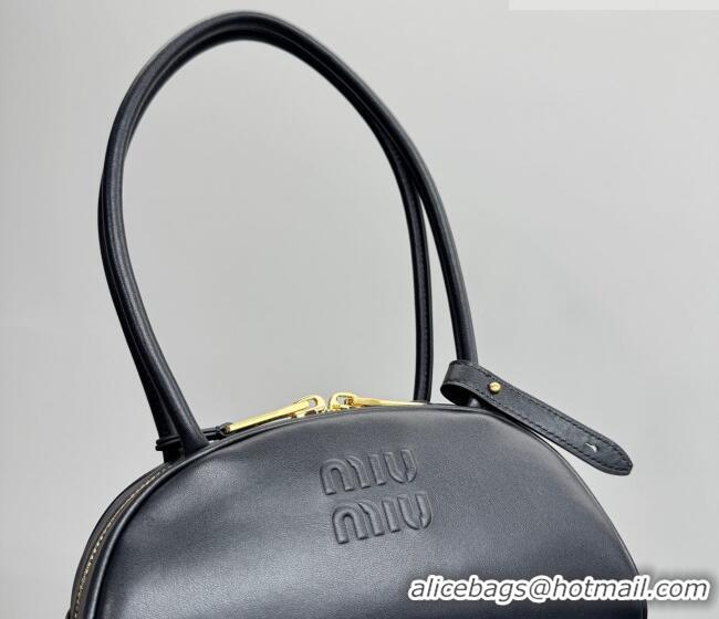 Top Grade Miu Miu Beau Leather Bowling Bag 5BB192 Black 2026