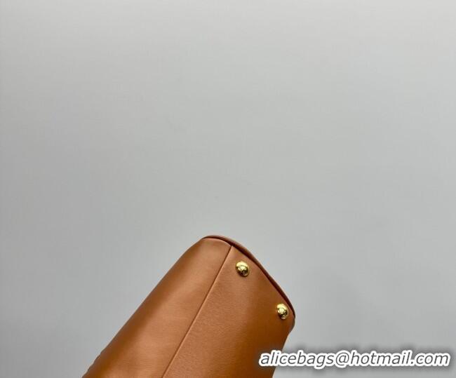 Luxury Cheap Miu Miu Beau Leather Bowling Bag 5BB192 Cognac Brown 2026