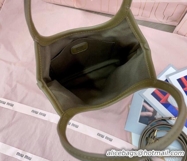 Cheapest Miu Miu IVY embroidered gabardine bag 5BA281 Olive 2026