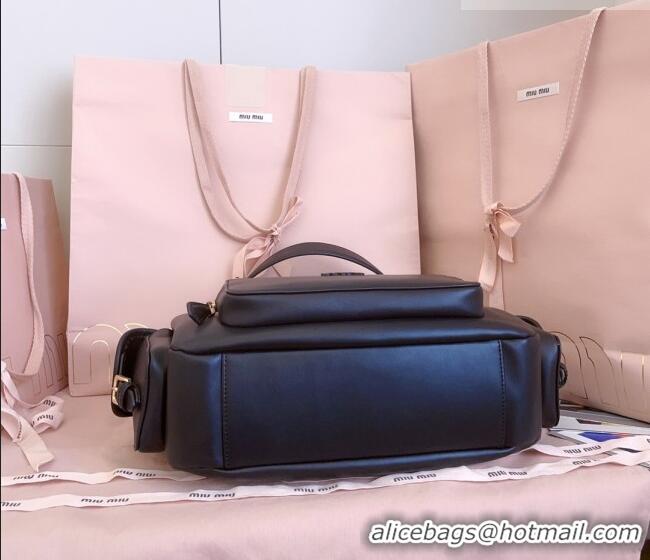 Reasonable Price Miu Miu Pocket nappa leather hobo bag 5BC189 Black 2026