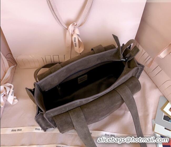 Top Design Miu Miu Pocket Suede Shoulder Bag 5BA178 Briarwood Brown 2026