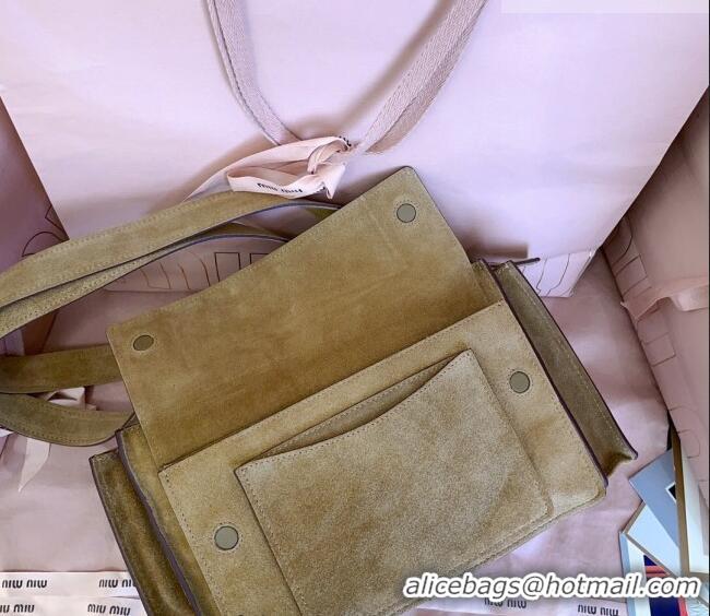 Top Grade Miu Miu Pocket Suede Shoulder Bag 5BA178 Ecru Beige 2026