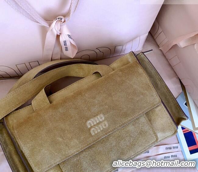 Top Grade Miu Miu Pocket Suede Shoulder Bag 5BA178 Ecru Beige 2026