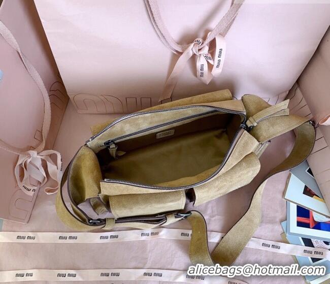 Super Quality Miu Miu Pocket Suede Shoulder Bag 5BA175 Ecru Beige 2026