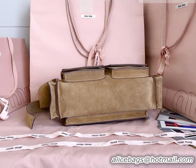 Super Quality Miu Miu Pocket Suede Shoulder Bag 5BA175 Ecru Beige 2026