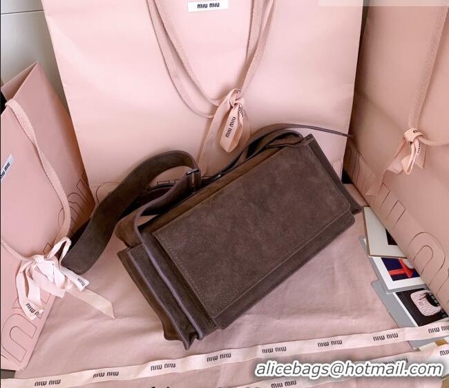 Good Product Miu Miu Pocket Suede Shoulder Bag 5BA175 Briarwood Brown 2026