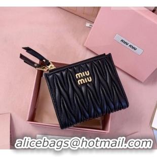 Top Quality Miu Miu Matelasse Nappa Leather Pocket Wallet 5MV017 Black 2026