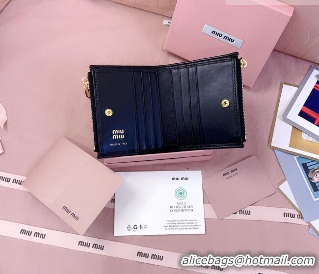 Top Quality Miu Miu Matelasse Nappa Leather Pocket Wallet 5MV017 Black 2026