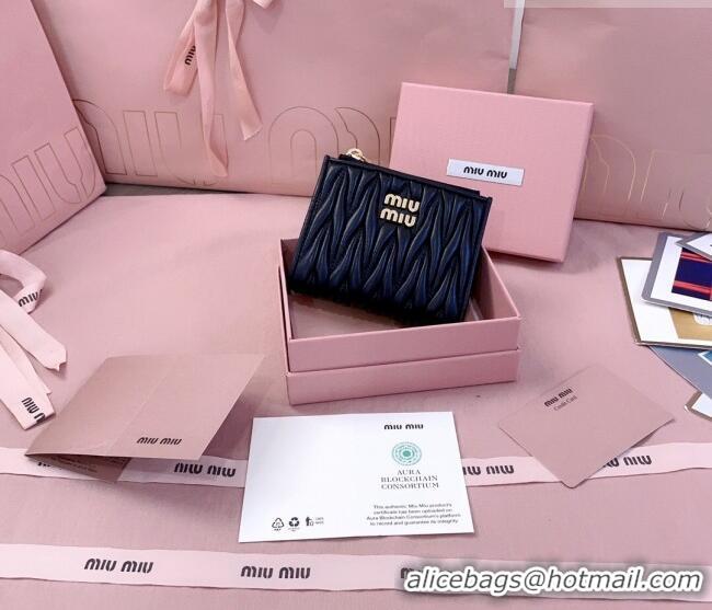Top Quality Miu Miu Matelasse Nappa Leather Pocket Wallet 5MV017 Black 2026