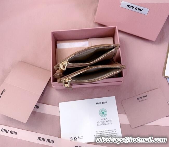 Big Discount Miu Miu Matelasse Nappa Leather Pocket Wallet 5MV017 Brown 2026