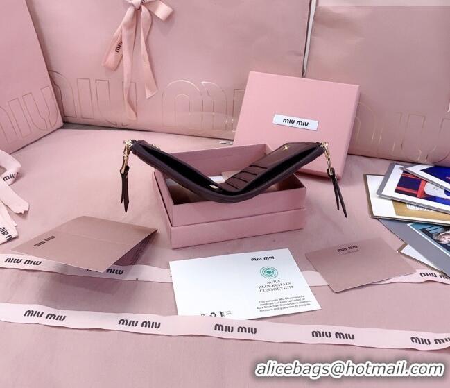 Top Grade Miu Miu Matelasse Nappa Leather Pocket Wallet 5MV017 Dark Burgundy 2026