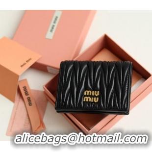 Best Product Miu Miu Matelasse Nappa Leather Small Wallet 5MV204 Black 2026