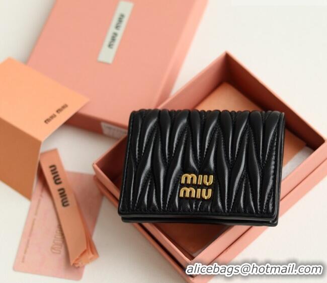 Best Product Miu Miu Matelasse Nappa Leather Small Wallet 5MV204 Black 2026