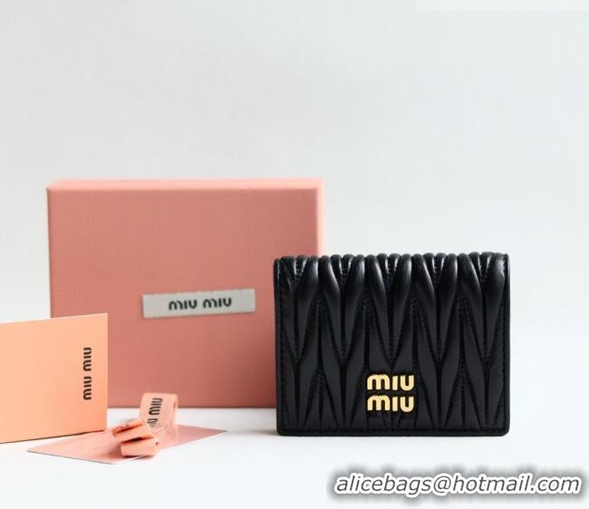 Best Product Miu Miu Matelasse Nappa Leather Small Wallet 5MV204 Black 2026