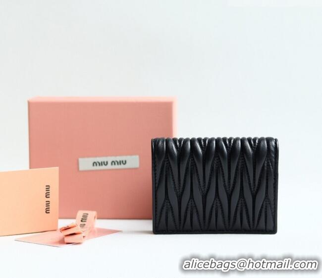 Best Product Miu Miu Matelasse Nappa Leather Small Wallet 5MV204 Black 2026
