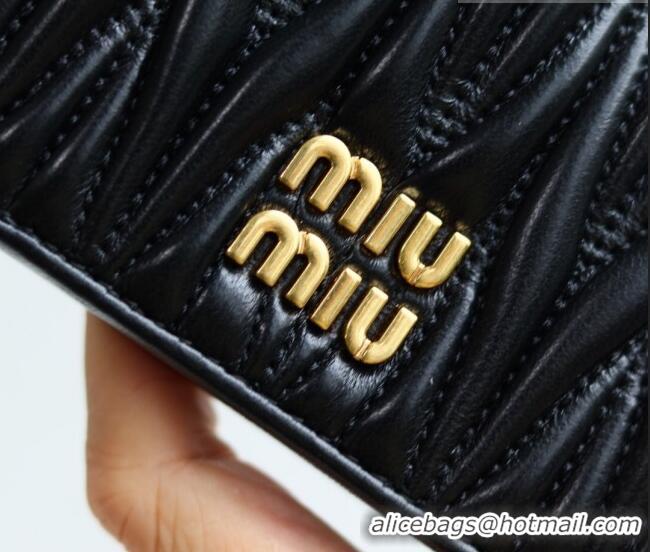 Best Product Miu Miu Matelasse Nappa Leather Small Wallet 5MV204 Black 2026