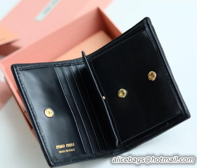 Best Product Miu Miu Matelasse Nappa Leather Small Wallet 5MV204 Black 2026