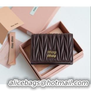 Top Design Miu Miu Matelasse Nappa Leather Small Wallet 5MV204 Briarwood Brown 2026