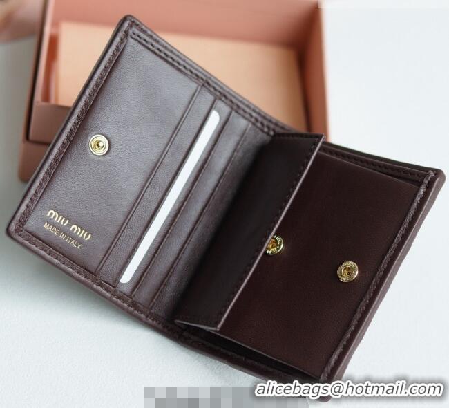 Top Design Miu Miu Matelasse Nappa Leather Small Wallet 5MV204 Briarwood Brown 2026