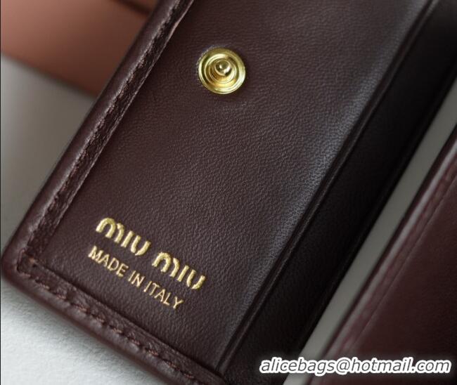 Top Design Miu Miu Matelasse Nappa Leather Small Wallet 5MV204 Briarwood Brown 2026