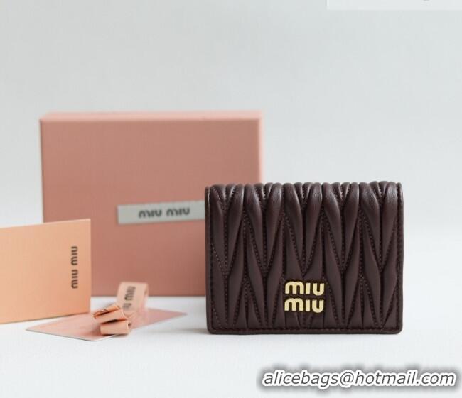 Top Design Miu Miu Matelasse Nappa Leather Small Wallet 5MV204 Briarwood Brown 2026