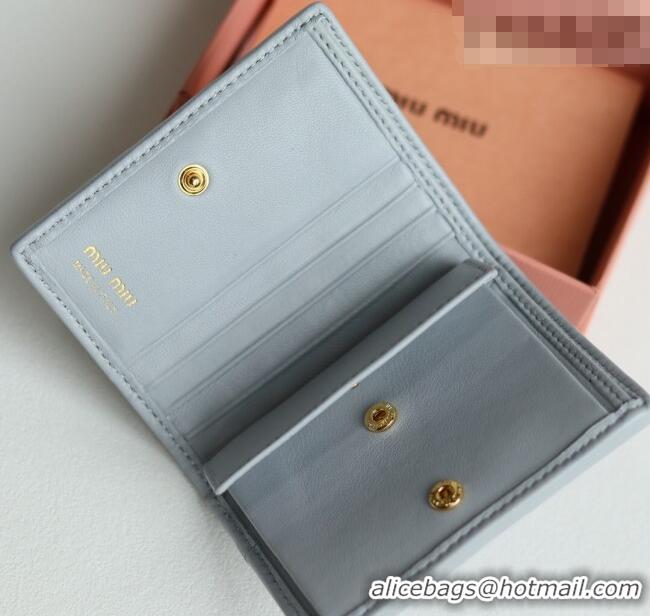 Well Crafted Miu Miu Matelasse Nappa Leather Small Wallet 5MV204 Light Blue 2026