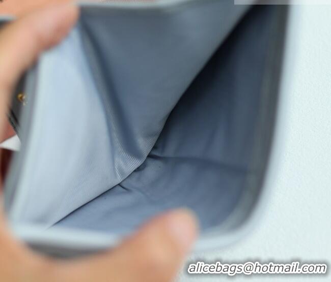 Well Crafted Miu Miu Matelasse Nappa Leather Small Wallet 5MV204 Light Blue 2026