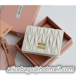 Best Price Miu Miu Matelasse Nappa Leather Small Wallet 5MV204 White 2026