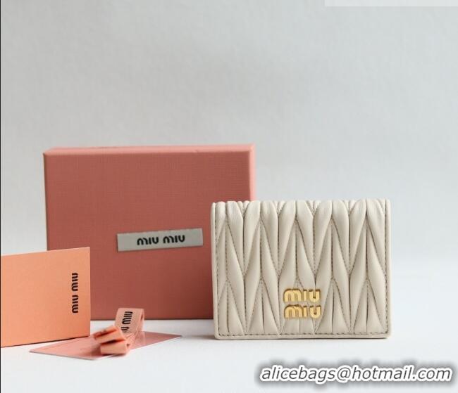Best Price Miu Miu Matelasse Nappa Leather Small Wallet 5MV204 White 2026