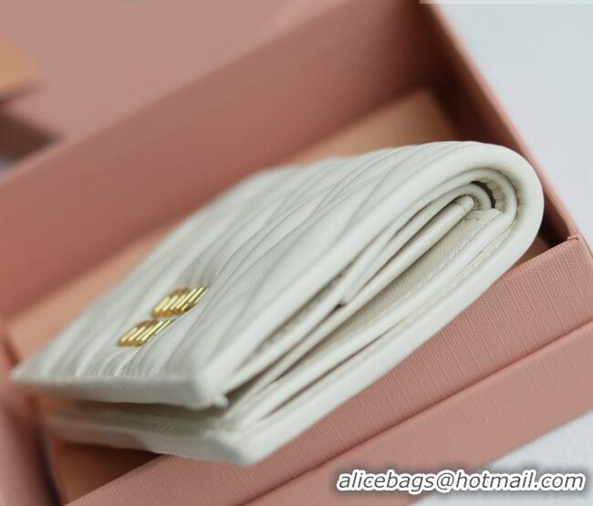 Best Price Miu Miu Matelasse Nappa Leather Small Wallet 5MV204 White 2026