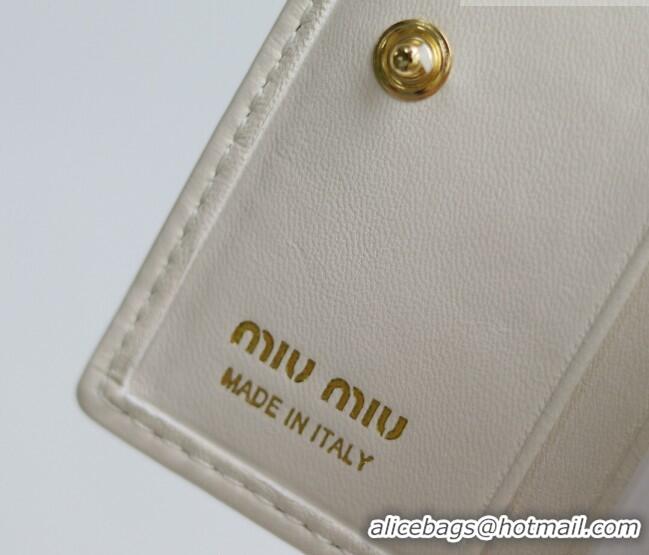 Best Price Miu Miu Matelasse Nappa Leather Small Wallet 5MV204 White 2026