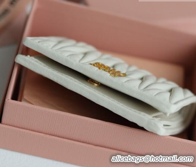 Best Price Miu Miu Matelasse Nappa Leather Small Wallet 5MV204 White 2026
