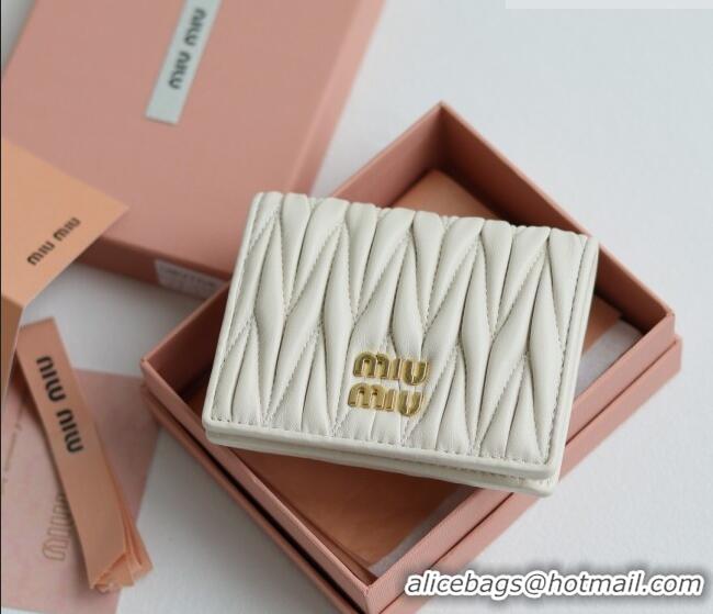 Best Price Miu Miu Matelasse Nappa Leather Small Wallet 5MV204 White 2026