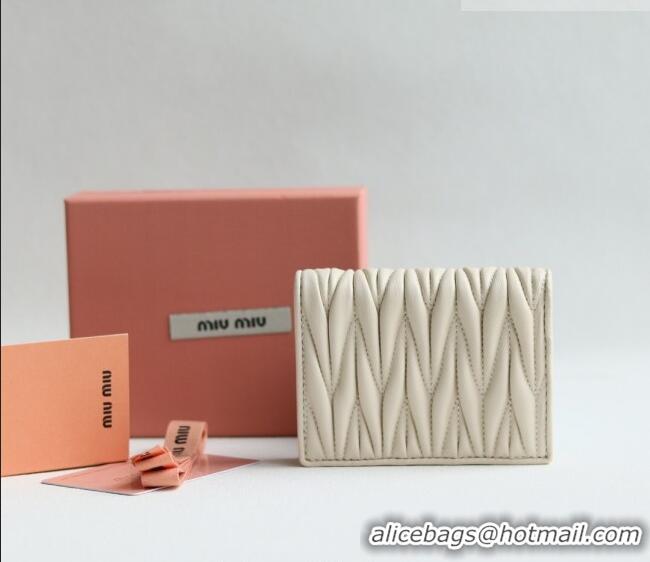 Best Price Miu Miu Matelasse Nappa Leather Small Wallet 5MV204 White 2026