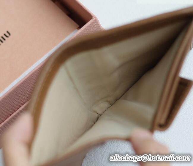 Low Cost Miu Miu Matelasse Nappa Leather Small Wallet 5MV204 Caramel Brown 2026