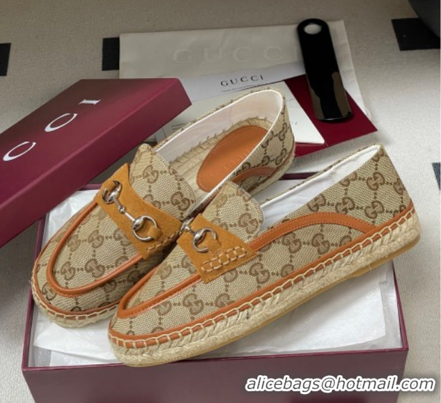 Best Grade Gucci GG Canvas Flat Espadrilles with Horsebit GG121901 Beige 2026